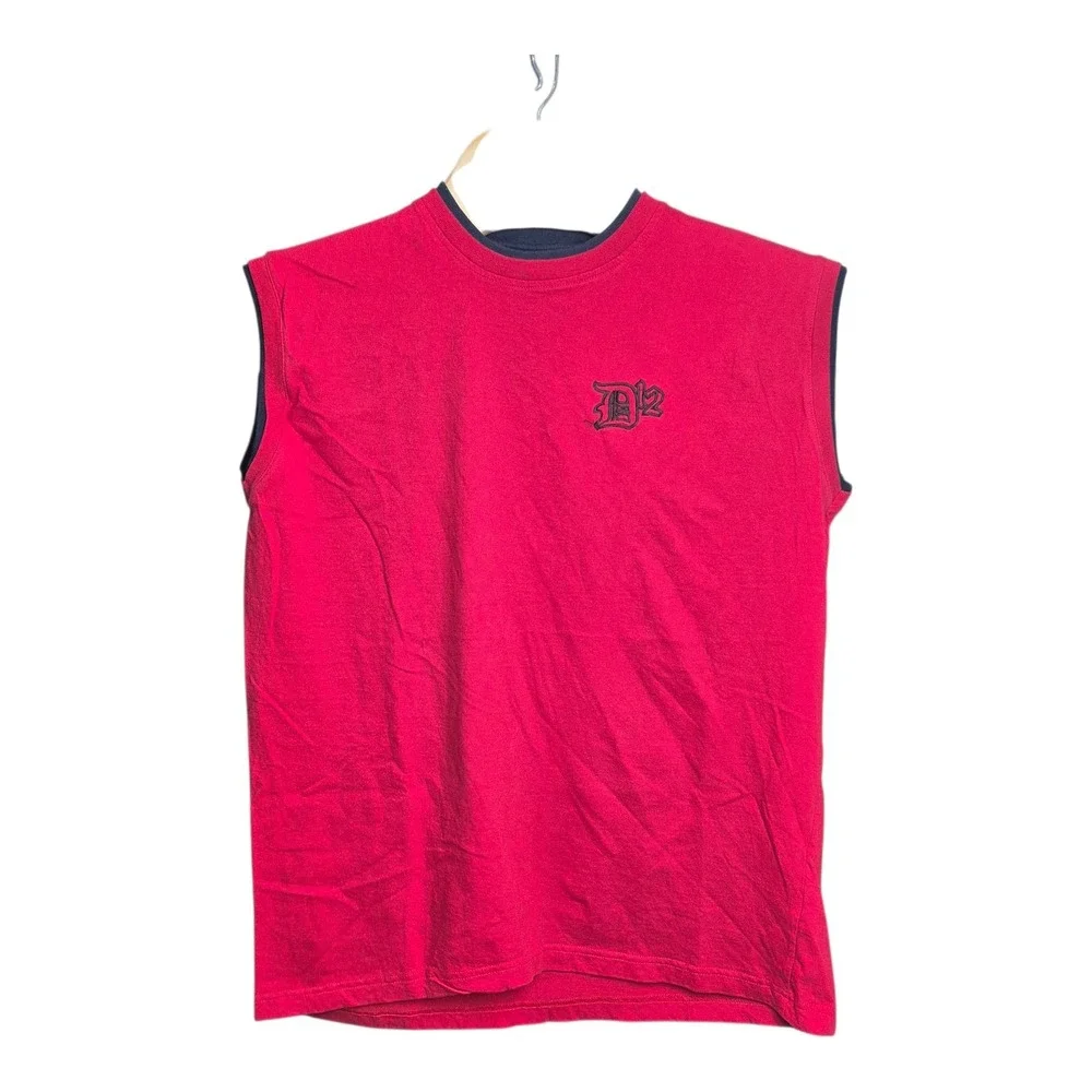 D12 Mens Medium Y2K Sleeveless Tank Top Red Hip Hop Rap‎ Tee 2000s Streetwear